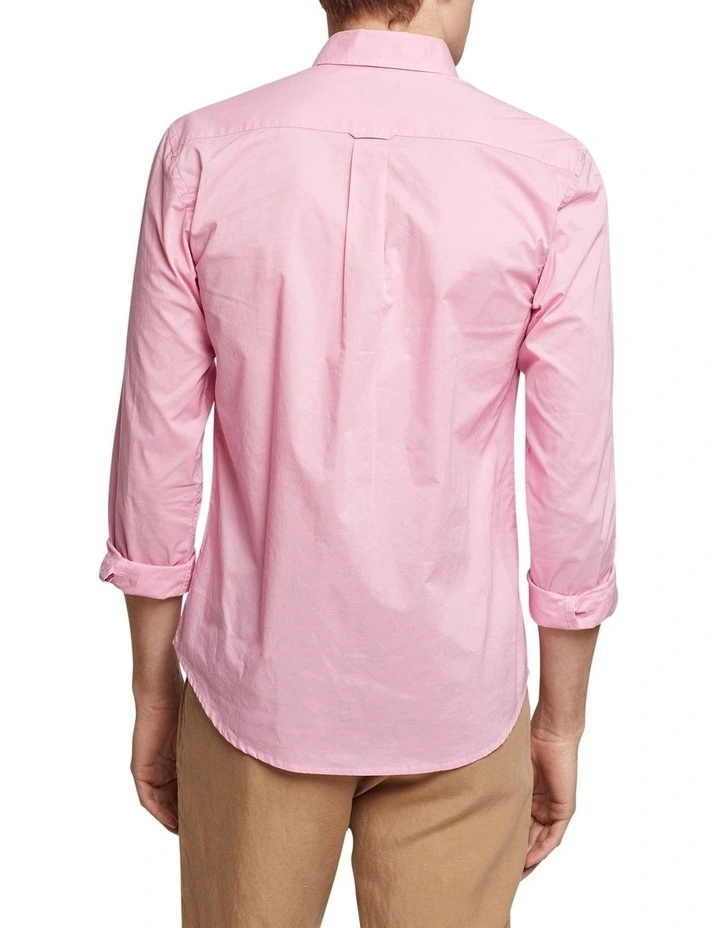 Oxford Uxbridge Button Down Poplin Shirt In Pink - Image 3
