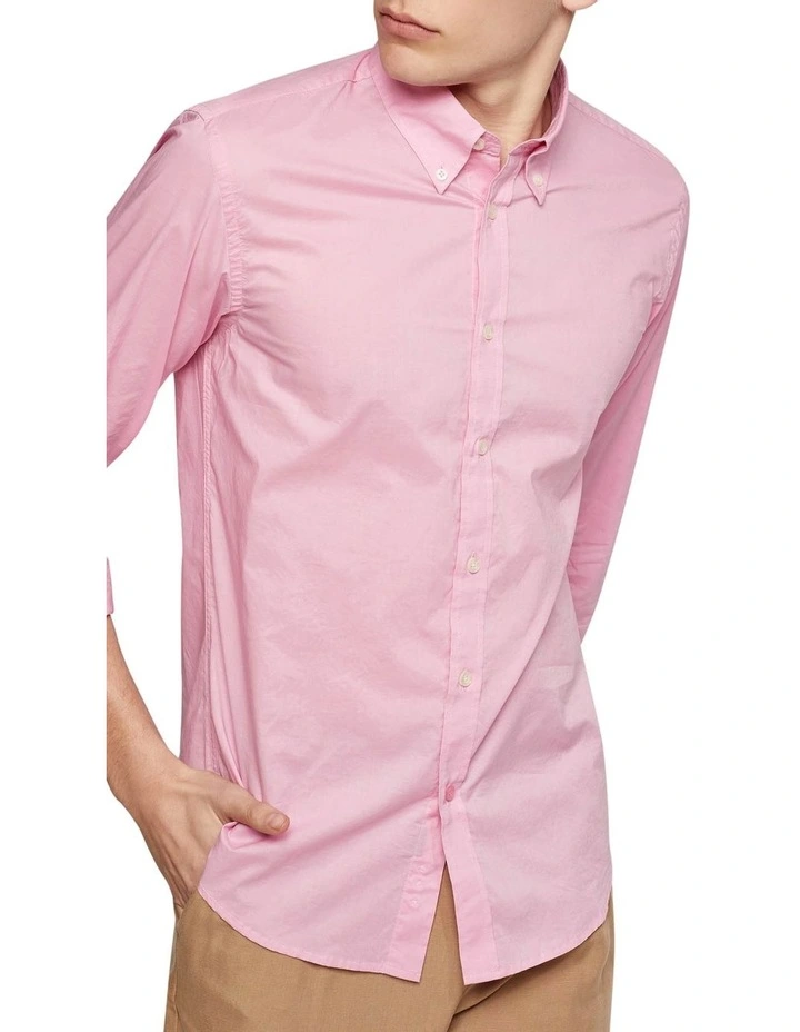 Oxford Uxbridge Button Down Poplin Shirt In Pink - Image 4