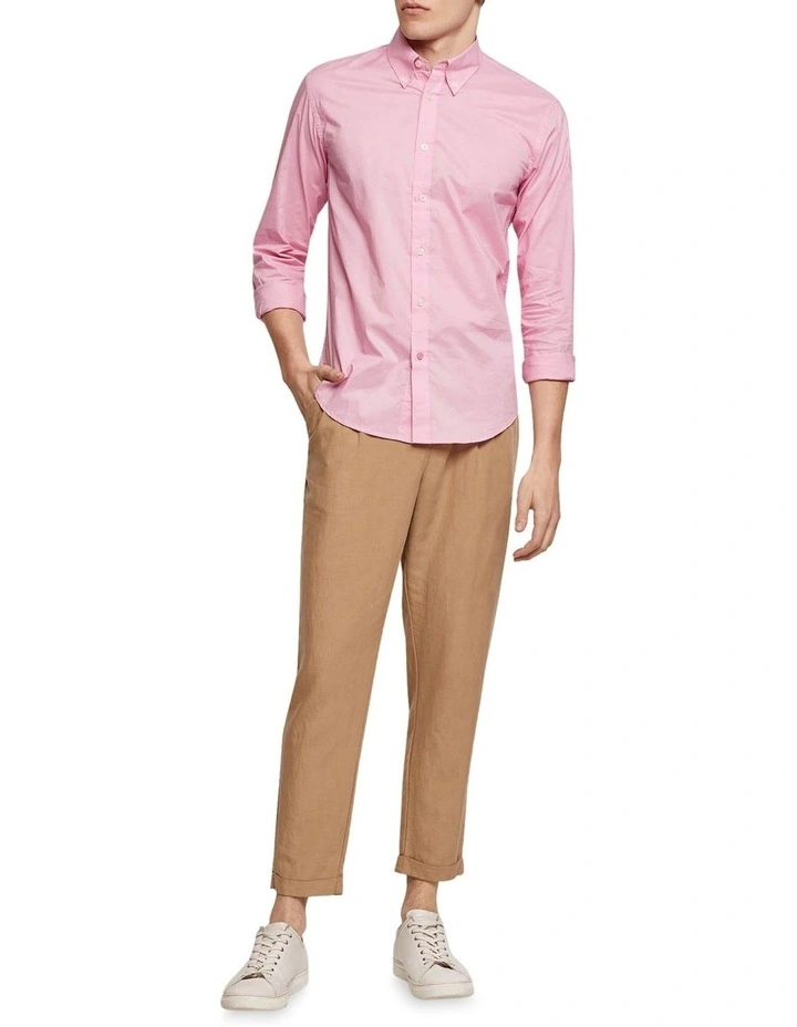 Oxford Uxbridge Button Down Poplin Shirt In Pink - Image 5