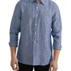 Oxford Holloway Pure Linen Shirt In Navy