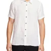 Oxford Leyton Pure Linen Short Sleeve Shirt In White