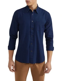 Oxford Portland Regular Fit Shirt In Navy