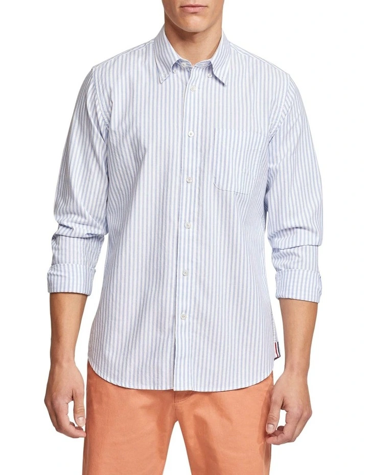Oxford Portland Regular Fit Striped Shirt In Blue