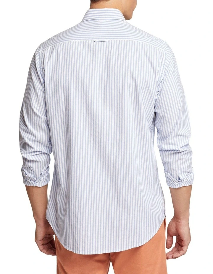 Oxford Portland Regular Fit Striped Shirt In Blue - Image 3