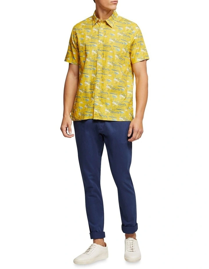 Oxford Leyton Linen Cotton Shirt In Yellow - Image 5