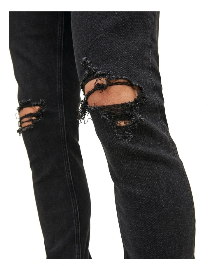 Jack & Jones Liam Original Skinny Fit Jeans In Black Denim 4 Jack & Jones Liam Original Skinny Fit Jeans In Black Denim - Image 4