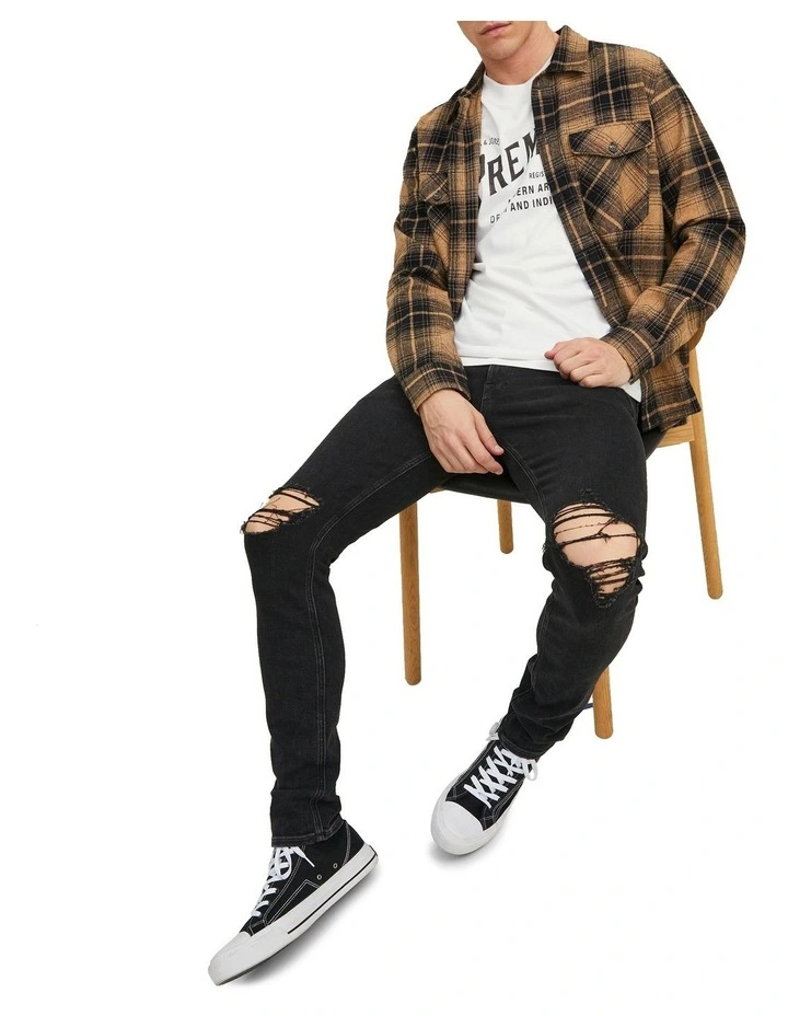 Jack & Jones Liam Original Skinny Fit Jeans In Black Denim 5 Jack & Jones Liam Original Skinny Fit Jeans In Black Denim - Image 5