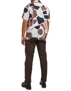 Alternative view of Jack & Jones Abstract Geo Resort Short Sleeve Shirt In Rain Drum