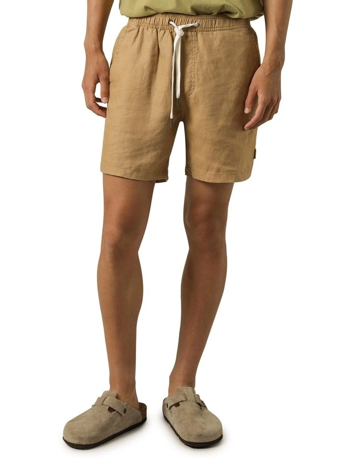 Article One Nero Linen Short In Camel