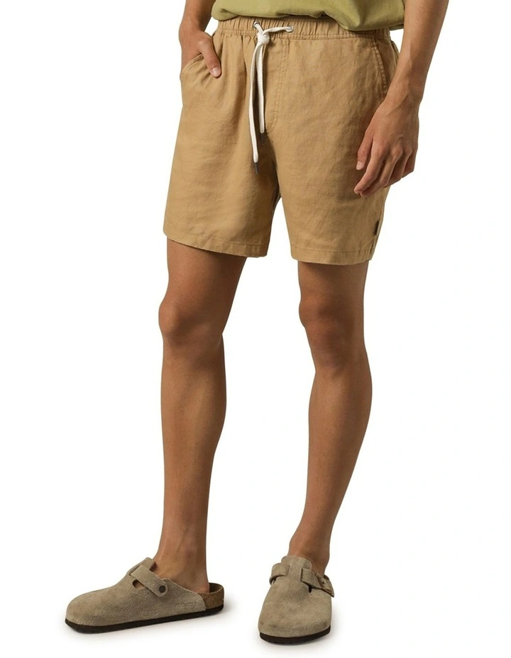 Article One Nero Linen Short In Camel - Image 3