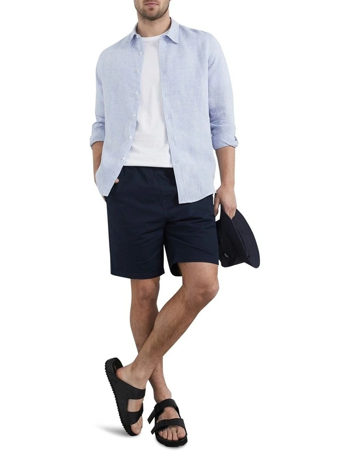 French Connection Linen Classic Fit Shirt In Blue 2 French Connection Linen Classic Fit Shirt In Blue - Image 2