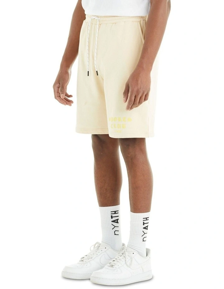 NYATH Court Sports Club Track Short In Beige - Image 2