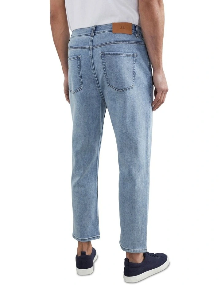 French Connection Cropped Straight Jean In Light Blue - Image 2