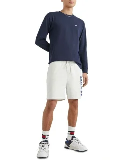 Tommy Jeans Serif Terry Short In Silver Grey