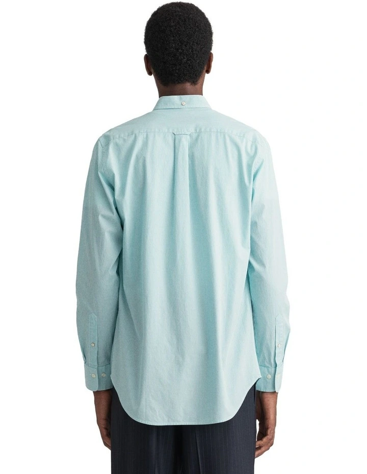 Gant Regular Broadcloth Banker Long Sleeve Shirt In Aqua Green - Image 2