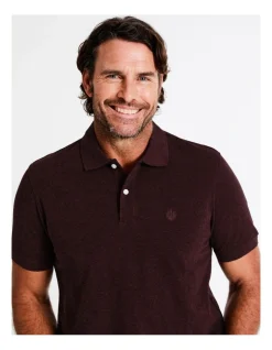Alternative view of Reserve Oliver Short Sleeve Marle Polo In Red