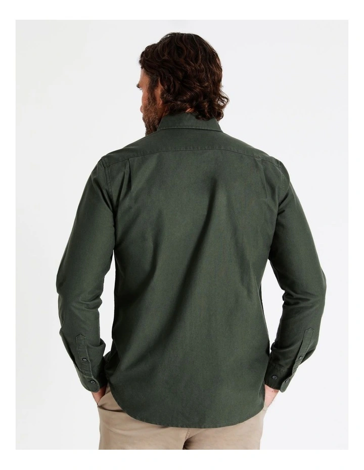 Reserve Harper Long Sleeve Oxford Shirt In Green - Image 6