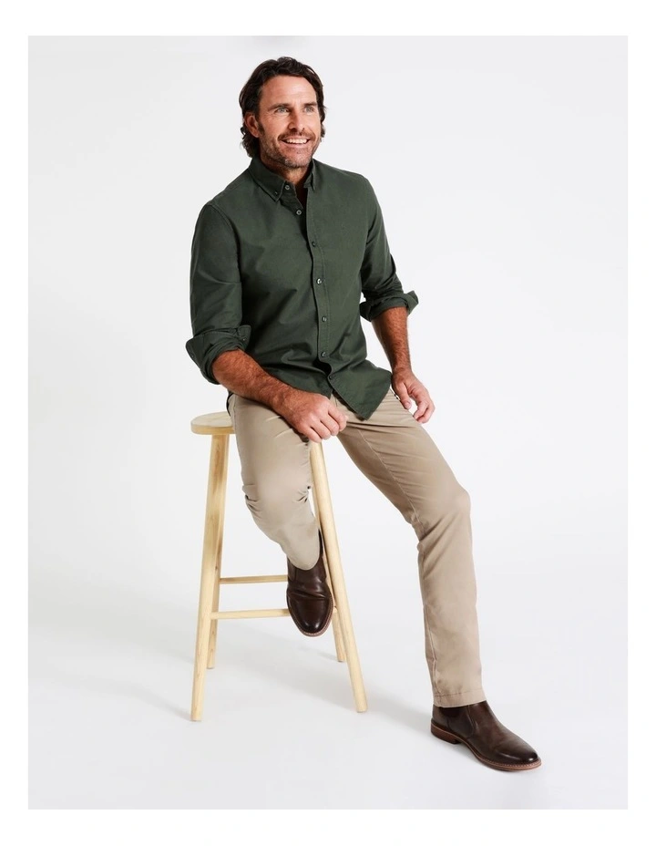 Reserve Harper Long Sleeve Oxford Shirt In Green - Image 7