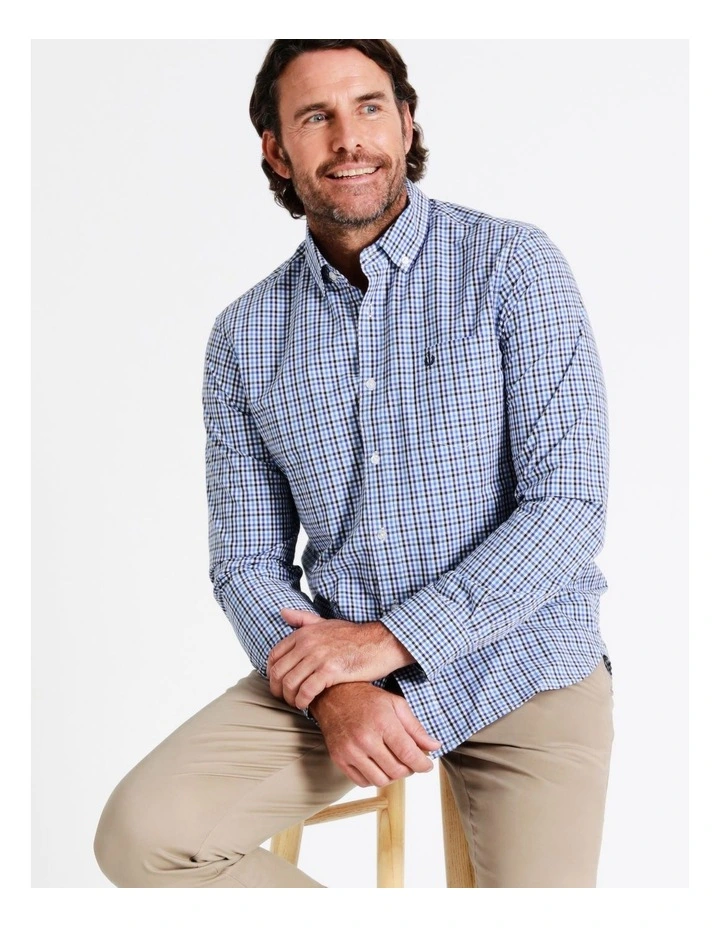 Reserve Turner Long Sleeve Check Shirt In Blue 2 Reserve Turner Long Sleeve Check Shirt In Blue - Image 2