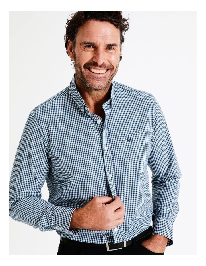 Reserve Turner Long Sleeve Check Shirt In Green 1 Reserve Turner Long Sleeve Check Shirt In Green