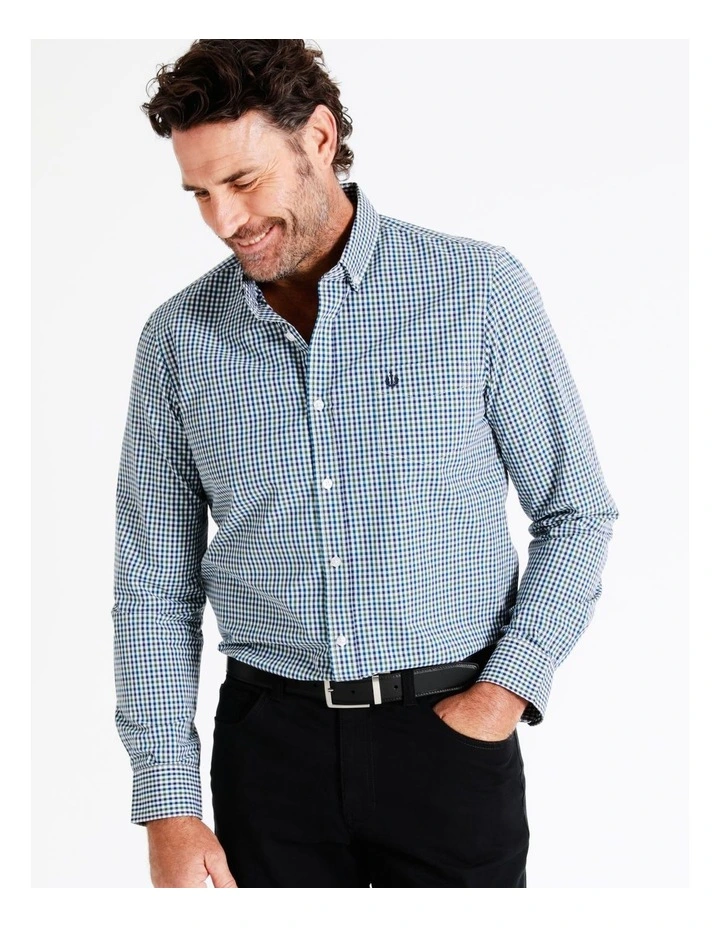 Reserve Turner Long Sleeve Check Shirt In Green 3 Reserve Turner Long Sleeve Check Shirt In Green - Image 3