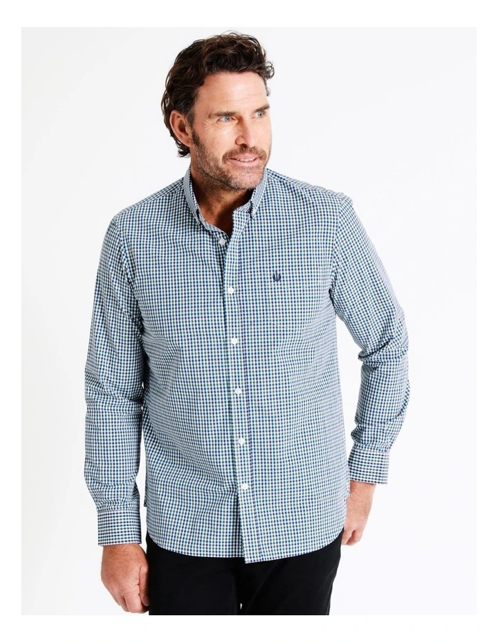 Reserve Turner Long Sleeve Check Shirt In Green 6 Reserve Turner Long Sleeve Check Shirt In Green - Image 6