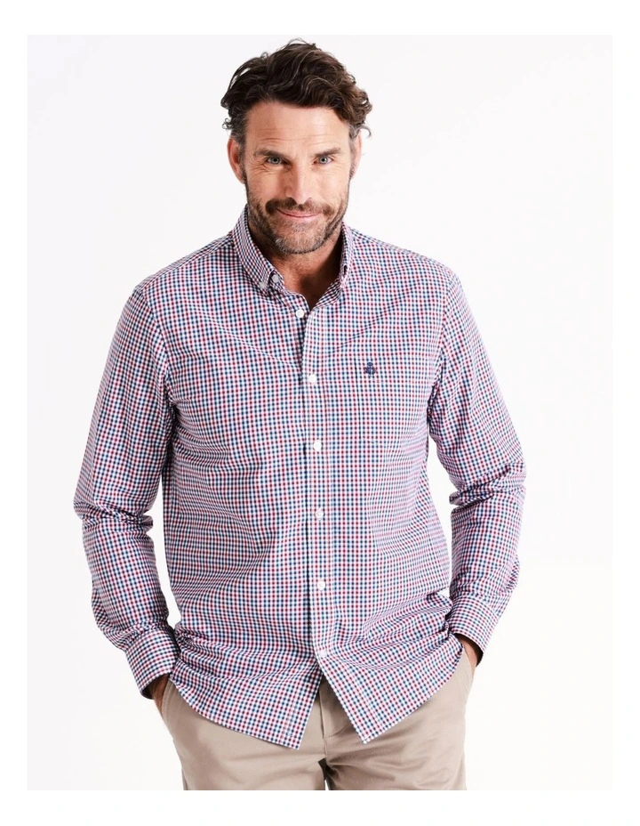 Reserve Turner Long Sleeve Check Shirt In Red - Image 2