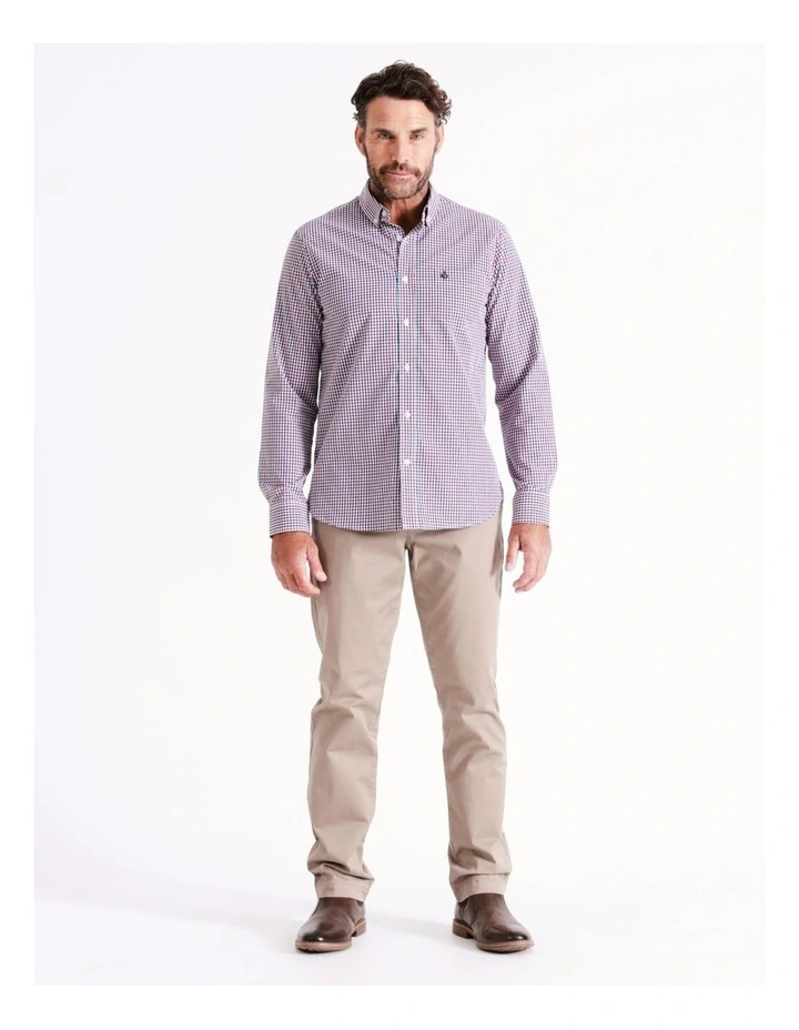 Reserve Turner Long Sleeve Check Shirt In Red - Image 3