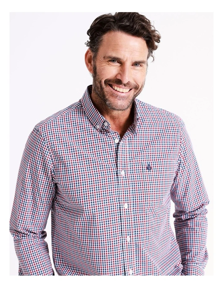 Reserve Turner Long Sleeve Check Shirt In Red - Image 4