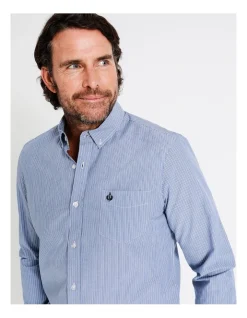 Reserve Harris Long Sleeve Stripe Shirt In Blue