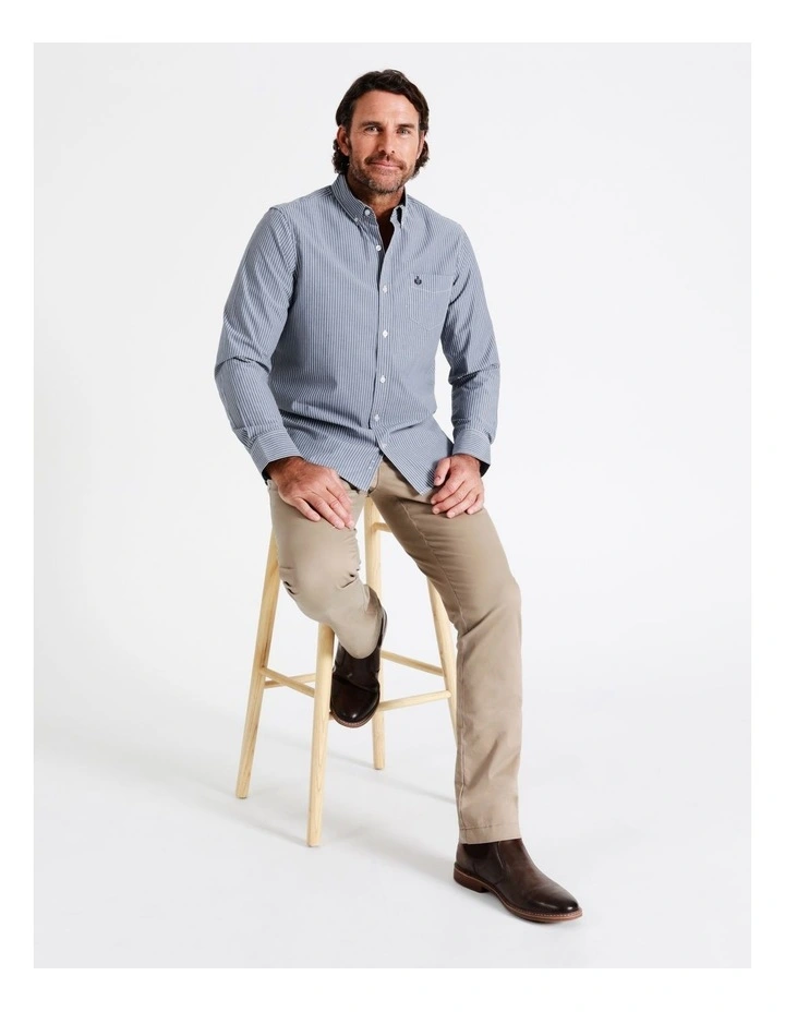 Reserve Harris Long Sleeve Stripe Shirt In Navy 2 Reserve Harris Long Sleeve Stripe Shirt In Navy - Image 2