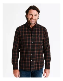 Reserve Croft Long Sleeve Check Shirt In Orange