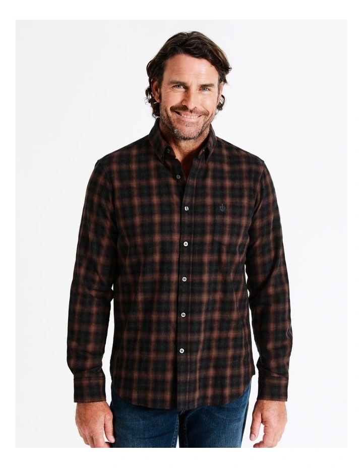 Reserve Croft Long Sleeve Check Shirt In Orange