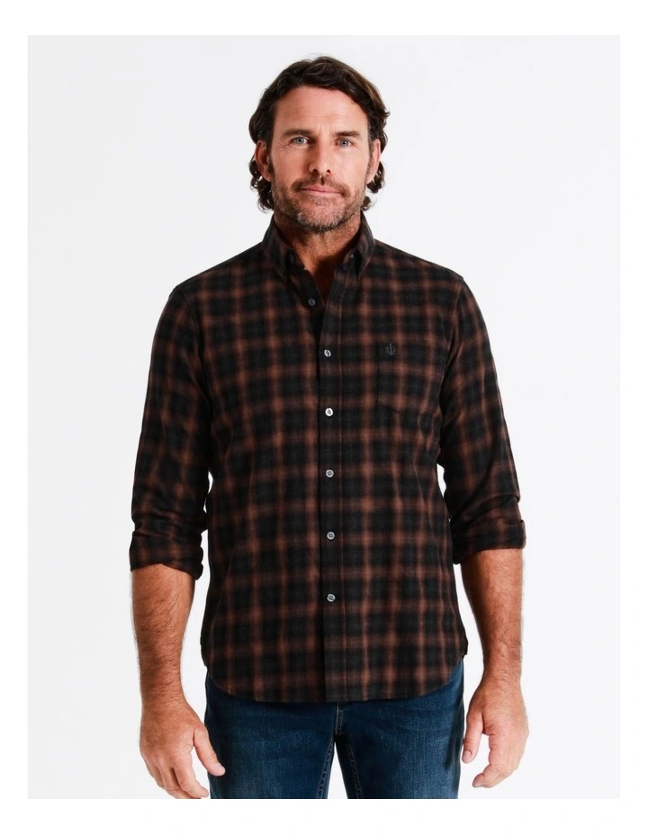 Reserve Croft Long Sleeve Check Shirt In Orange - Image 7