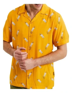 Coast Clothing Co Spring Camper Short Sleeve Shirt In Yellow