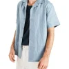 Coast Clothing Co Camper Short Sleeve Linen Shirt In Bluestone