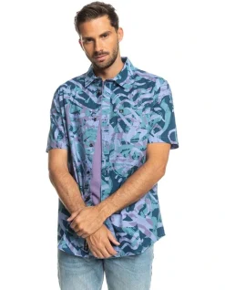 Quiksilver Heritage Short Sleeve Shirt In Purple Haze