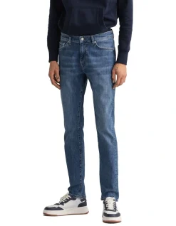 Hayes Gant Jeans In Semi Light Indigo Worn In