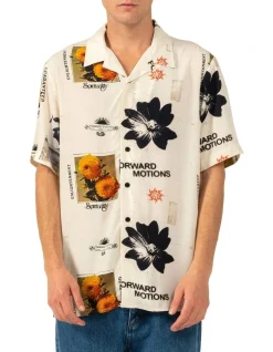 Thrills Spirituality Enlightenment Guaranteed Bowling Shirt In Stone