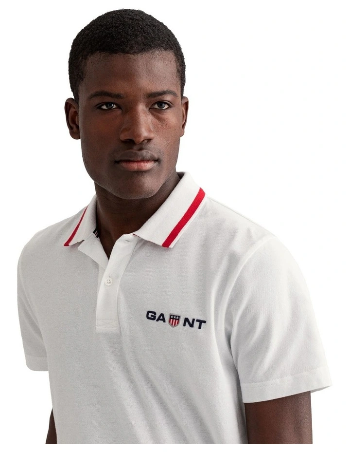 Gant Retro Shield Polo In White - Image 3