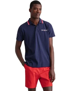 Gant Retro Shield Polo In Classic Blue