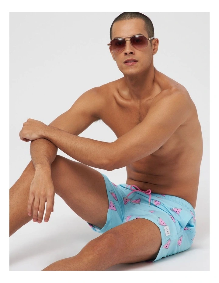 Eubi Signature Swim Shorts In Pale Blue - Image 3