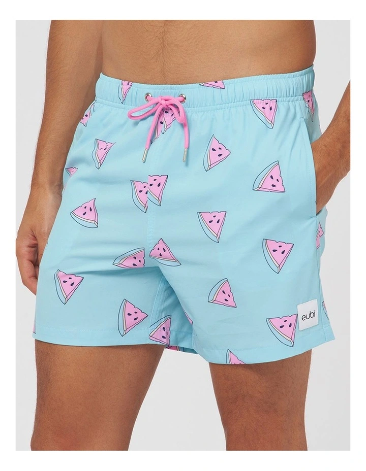 Eubi Signature Swim Shorts In Pale Blue - Image 4