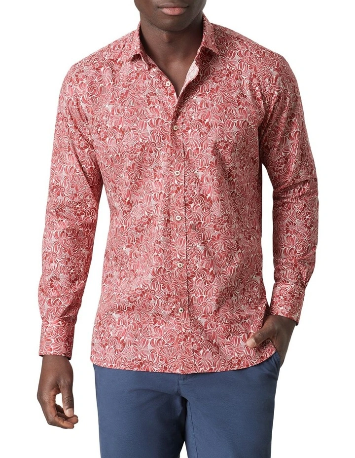 MJ Bale Mazarro Print Shirt In Red Patent - Image 2