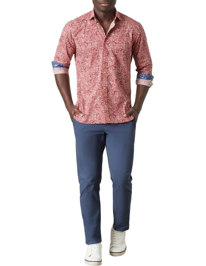 MJ Bale Mazarro Print Shirt In Red Patent - Image 4