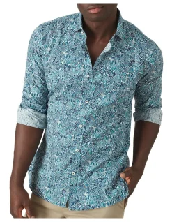 MJ Bale Taormina Print Shirt In Seafoam