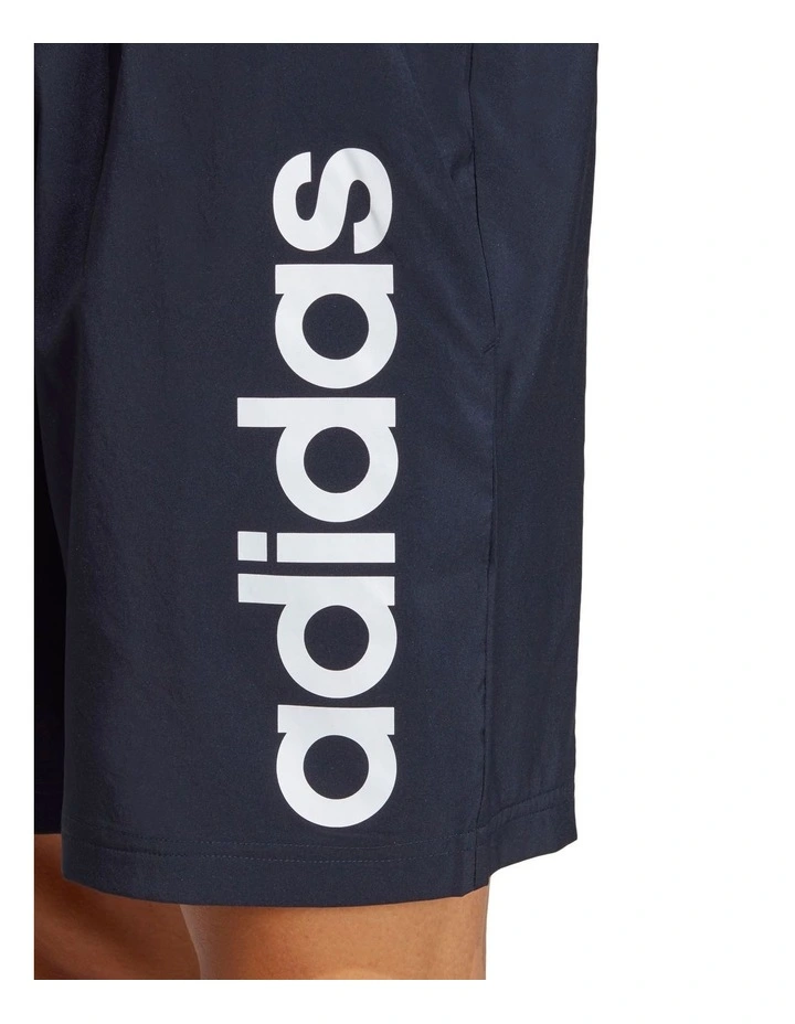 ADIDAS Aeroready Essentials Chelsea Linear Logo Shorts In Blue 4 ADIDAS Aeroready Essentials Chelsea Linear Logo Shorts In Blue - Image 4
