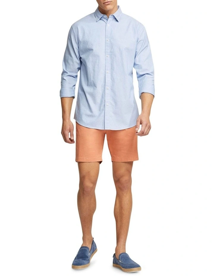 Oxford Tom Stretch Cotton Shorts In Orange - Image 5