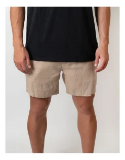 DESTii Linen Shorts In Camel