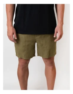 DESTii Linen Shorts In Khaki